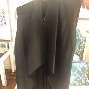 Vince black leather vest